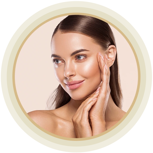 Beauty woman healthy skin natural make up with manicure hands nails young beautiful model cosmetic concept