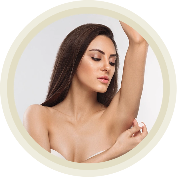 Armpit epilation, laser hair removal.