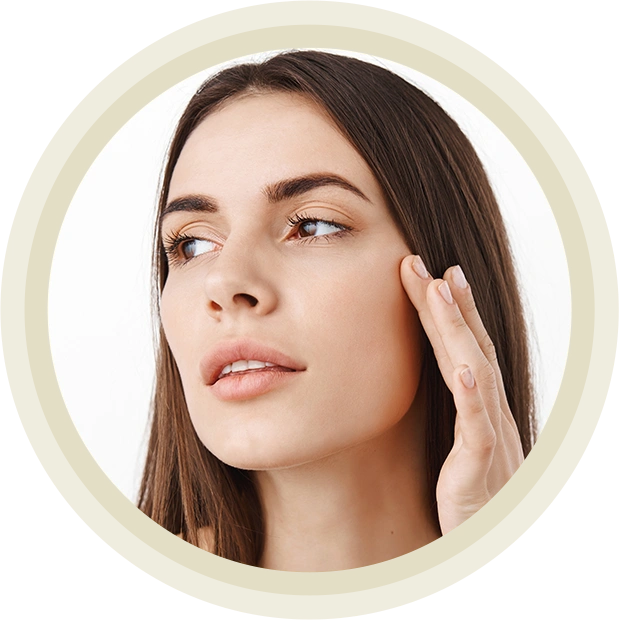 Portrait of young and beautiful woman with perfect smooth skin.